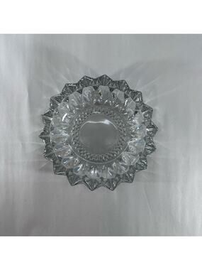 Vintage KIG Indonesia diamond Point Glass Ashtray/candy dish